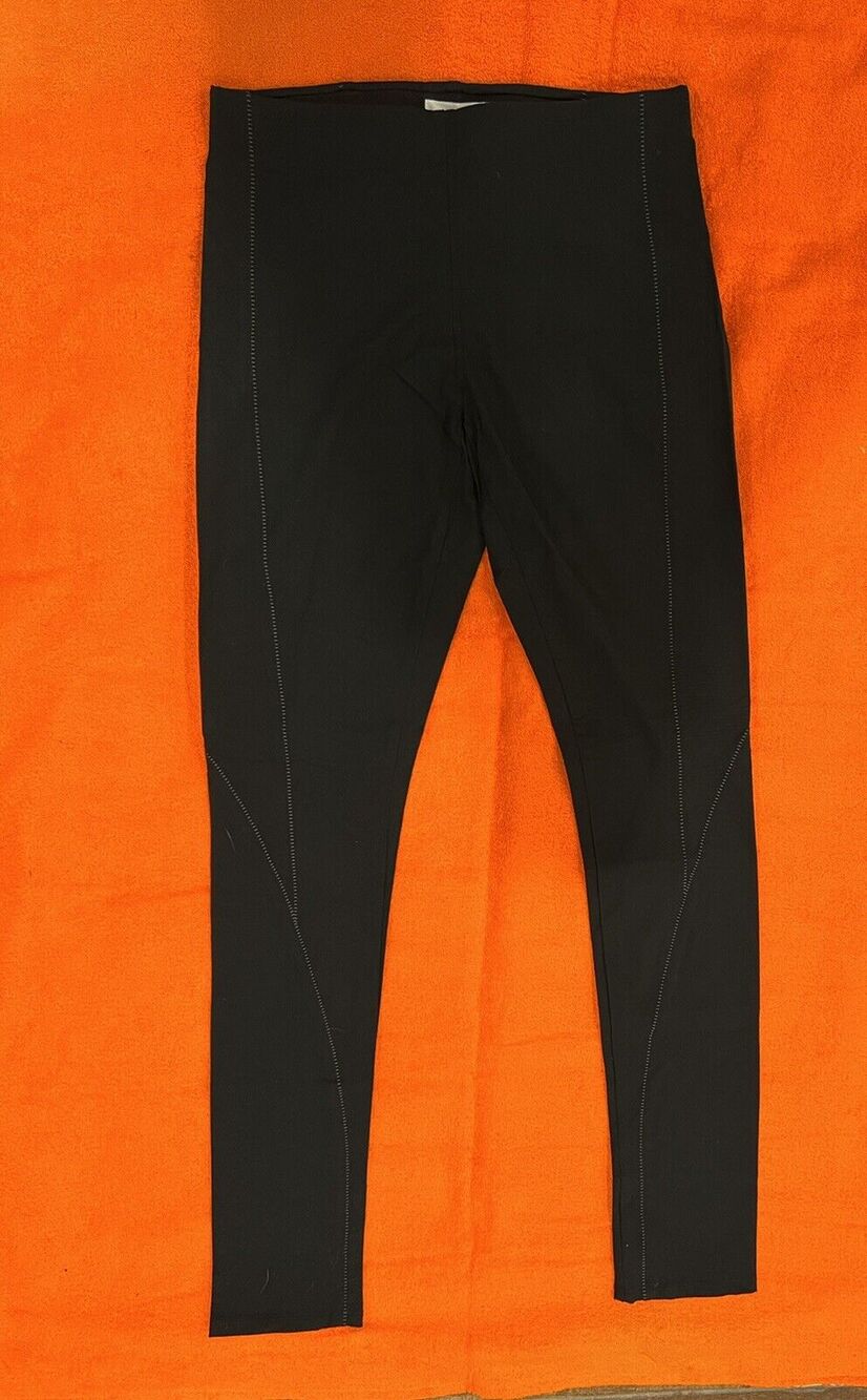 Helmut Lang Black Reflex Leggings Stitching Size S NWT $275 goth whimsigoth